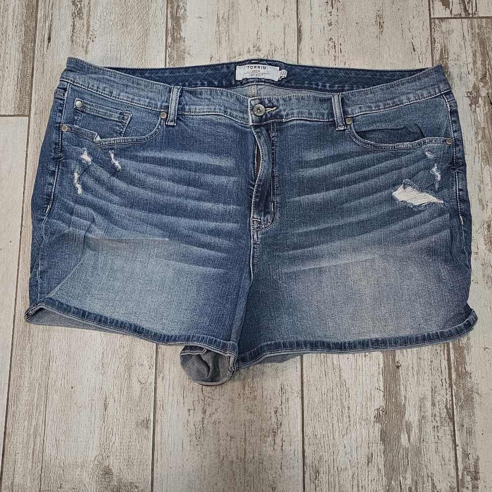 Torrid Distressed Blue Jean Shorts 26